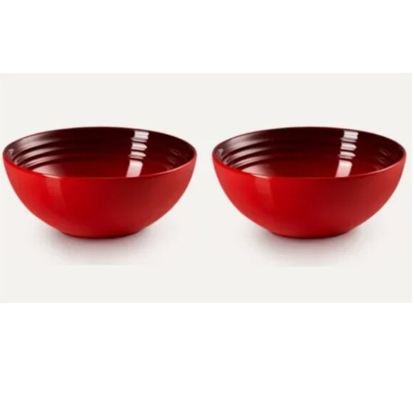 Le Creuset Set of TWO CERISE 16cm Cereal Bowls - Picture 1 of 5